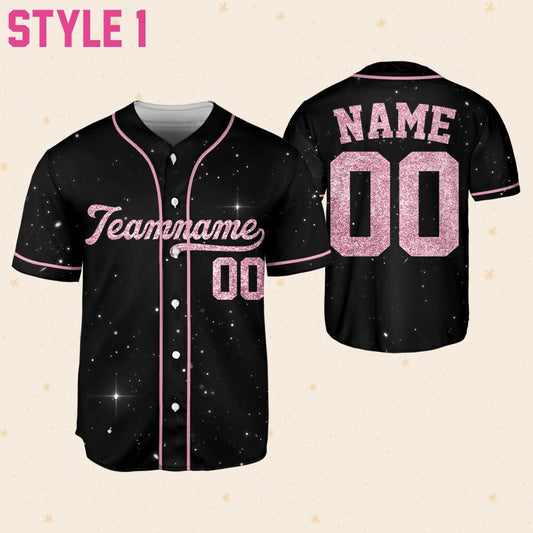 Personalized Team Name And Number Custom Baseball Jersey Pink Collection, Custom Baseball Jersey, Baseball Jersey Uniform For Baseball Fans