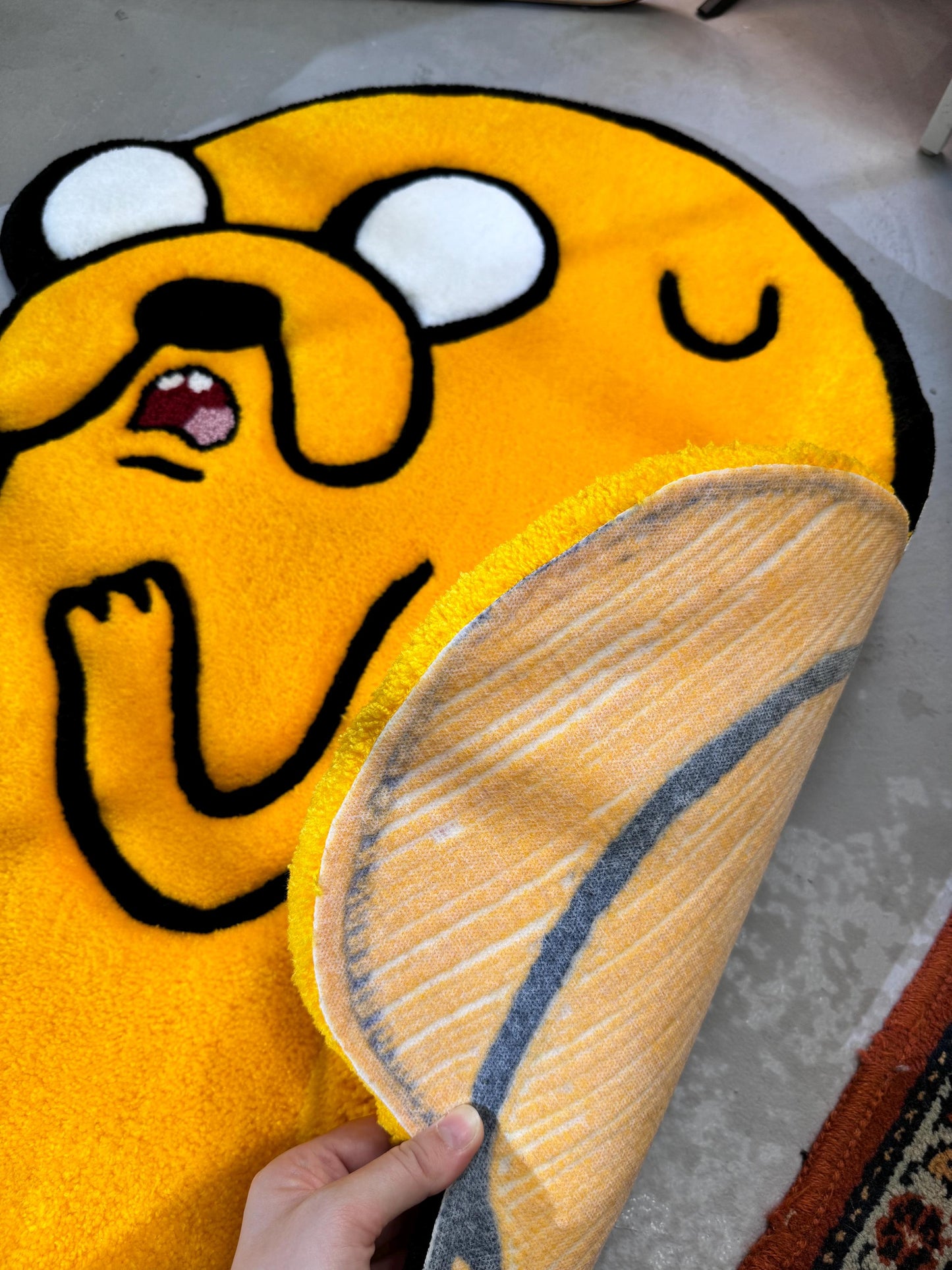 Fluffy Tufted Cartoon Rug, Funny Cartoon Dog Rug, Gift Idea, Plush Rug, Cartoon Character Rug