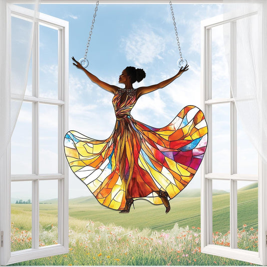African American Women Acrylic Window Hanging, Vibrant Cultural Wall Art, African Decor, Juneteenth Home Decor, Black History Month Gift