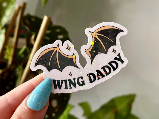 Wing Daddy Waterproof Sticker, Mental Health Stickers, Handdrawn Art, Bestfriend Gifts, Summer, Beach, Bookish, Reading