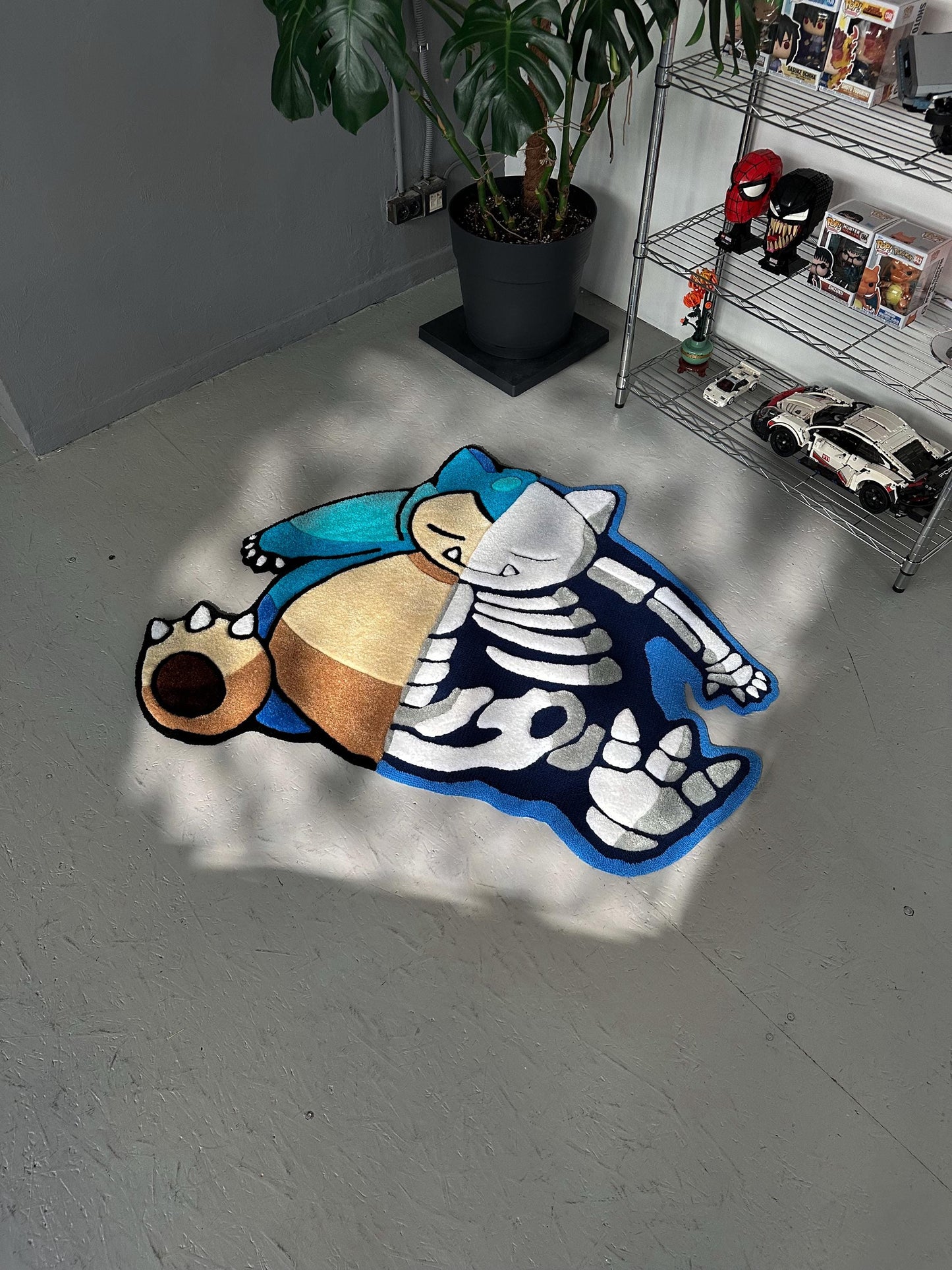 3D Skull Tufted Rug – Handmade Skeleton Rug Inspired by Pop Culture – Unique Home Decor & Gift for Gamers and Anime Fans