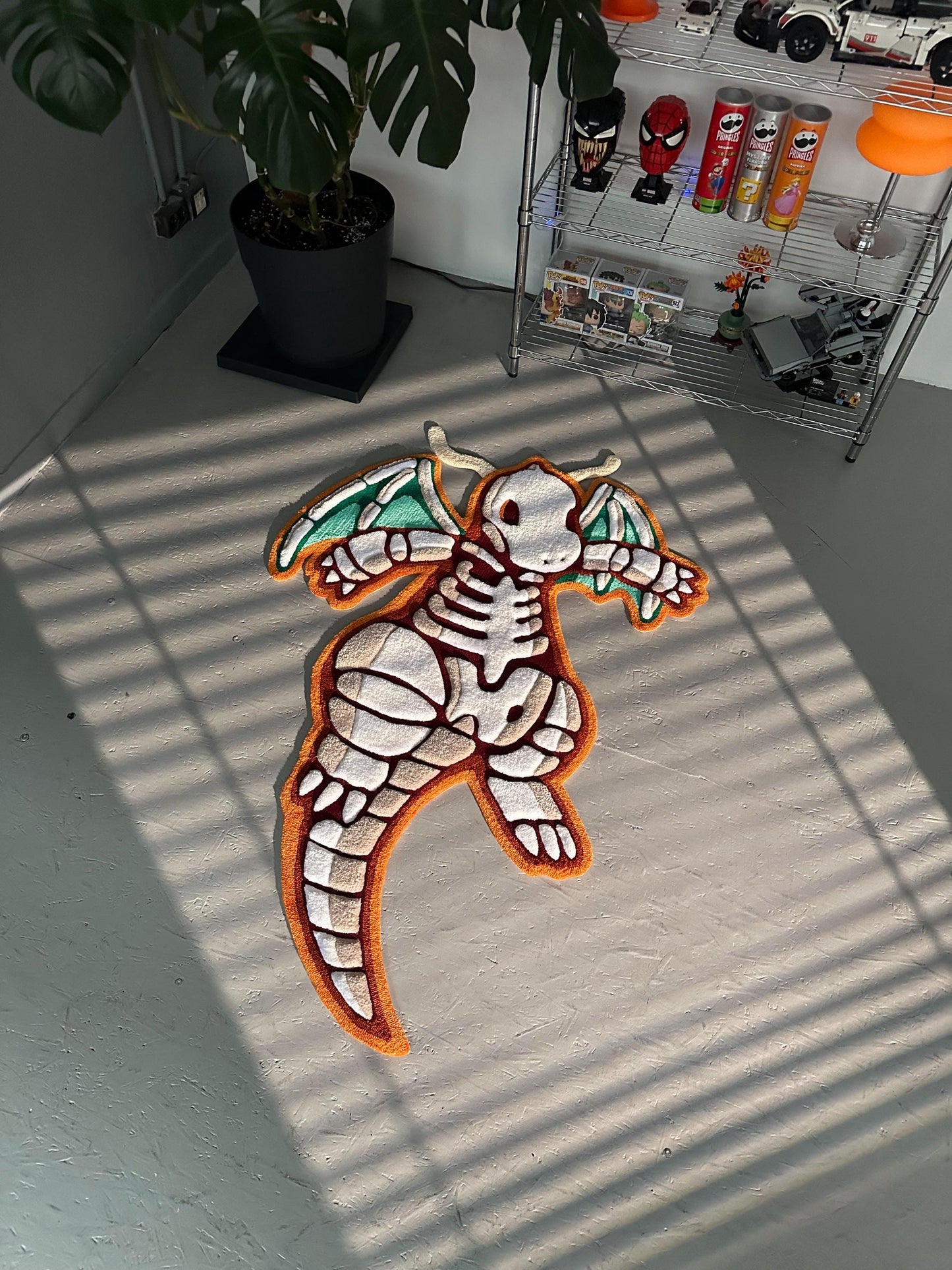 Skeleton tufted rug,3d skull rug, handmade tufted custom rug, living room decor rug, bedroom carpet, area carpet