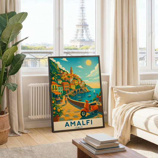 Amalfi Coast Print, Italy Wall Art, Amalfi Wall Art, Amalfi Travel Print, Birthday Present, Wedding Gift, Travel Decor, Travel Wall Art