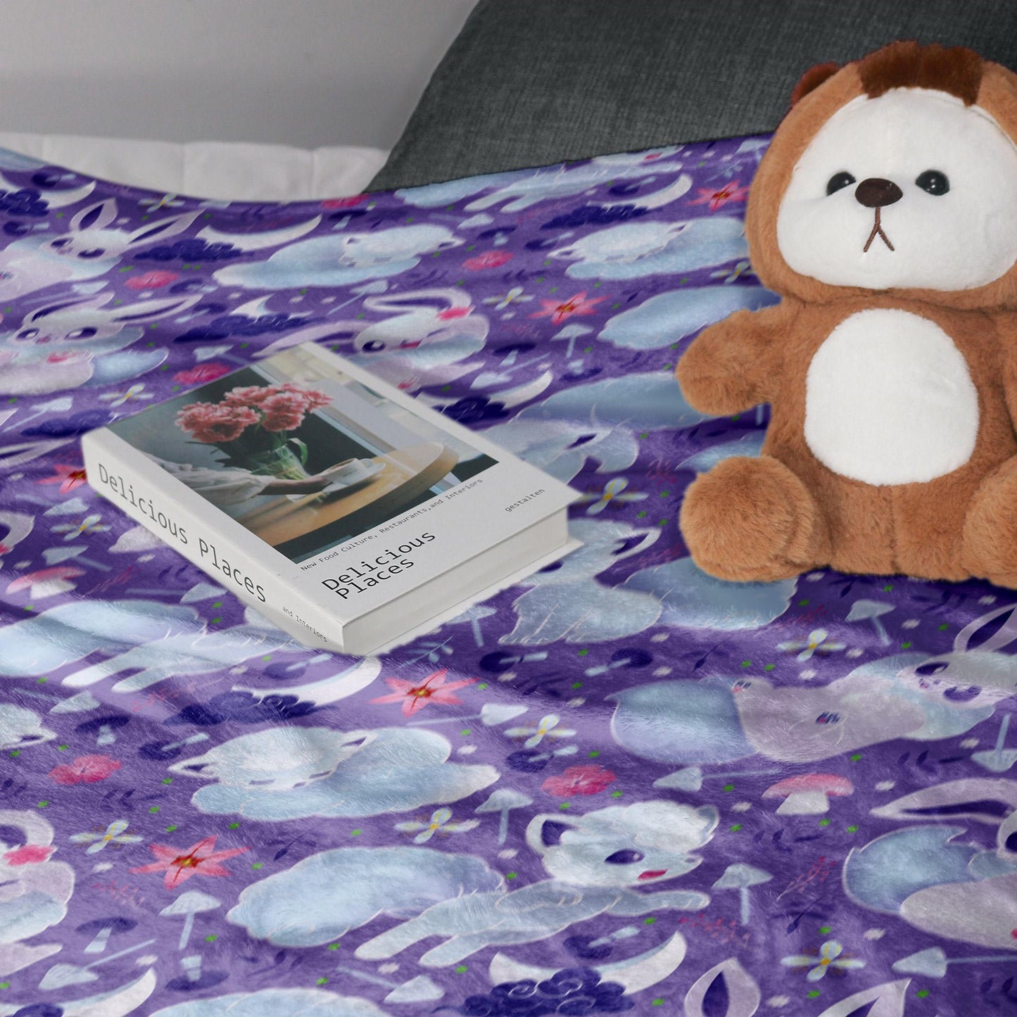 Eevee Fleece Blanket Home Decor Throw Blanket Bedroom Decor Baby Blanket Cute Vulpix Cotton Blanket Eevee Blanket Gifts