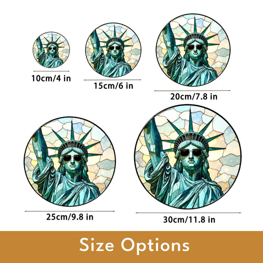 Statue of Liberty glass art window suncatcher radiant light ornament Independence Day patriotic gift for friends family