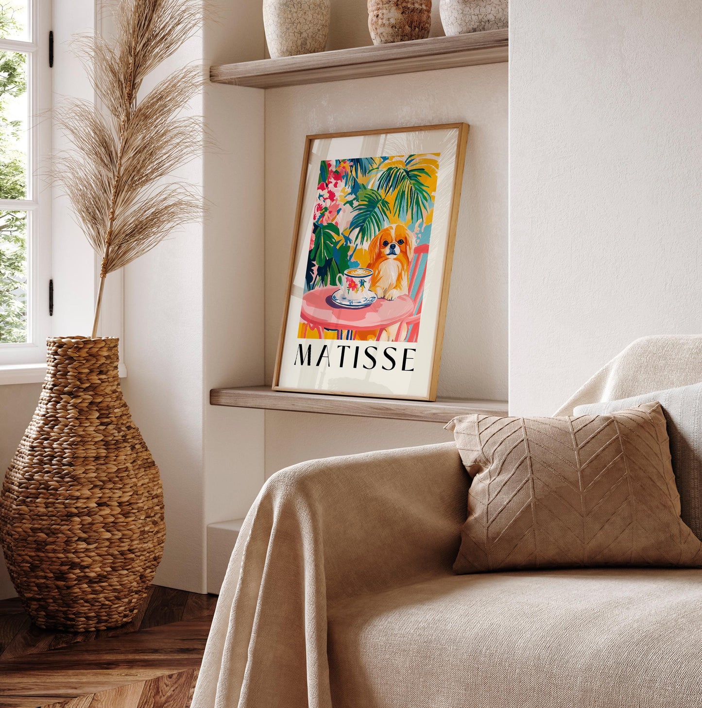 Pekingese Coffee Print: Matisse Style Kitchen Wall Art