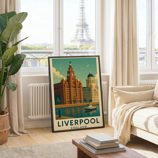 Liverpool Poster Wall Art, Liverpool Travel Print, Britain Wall Art, Wedding & Birthday Gift, Travel Home Decor, UK Modern Cityscape Artwork