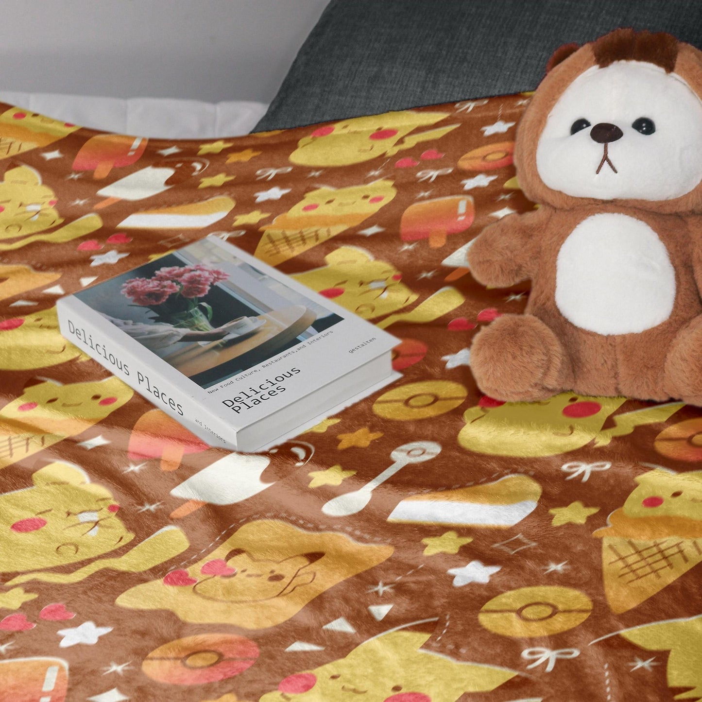 Pikachu Fleece Blanket Home Decor Throw Blanket Bedroom Decor Baby Blanket Cream Pikachu Blanket Gifts