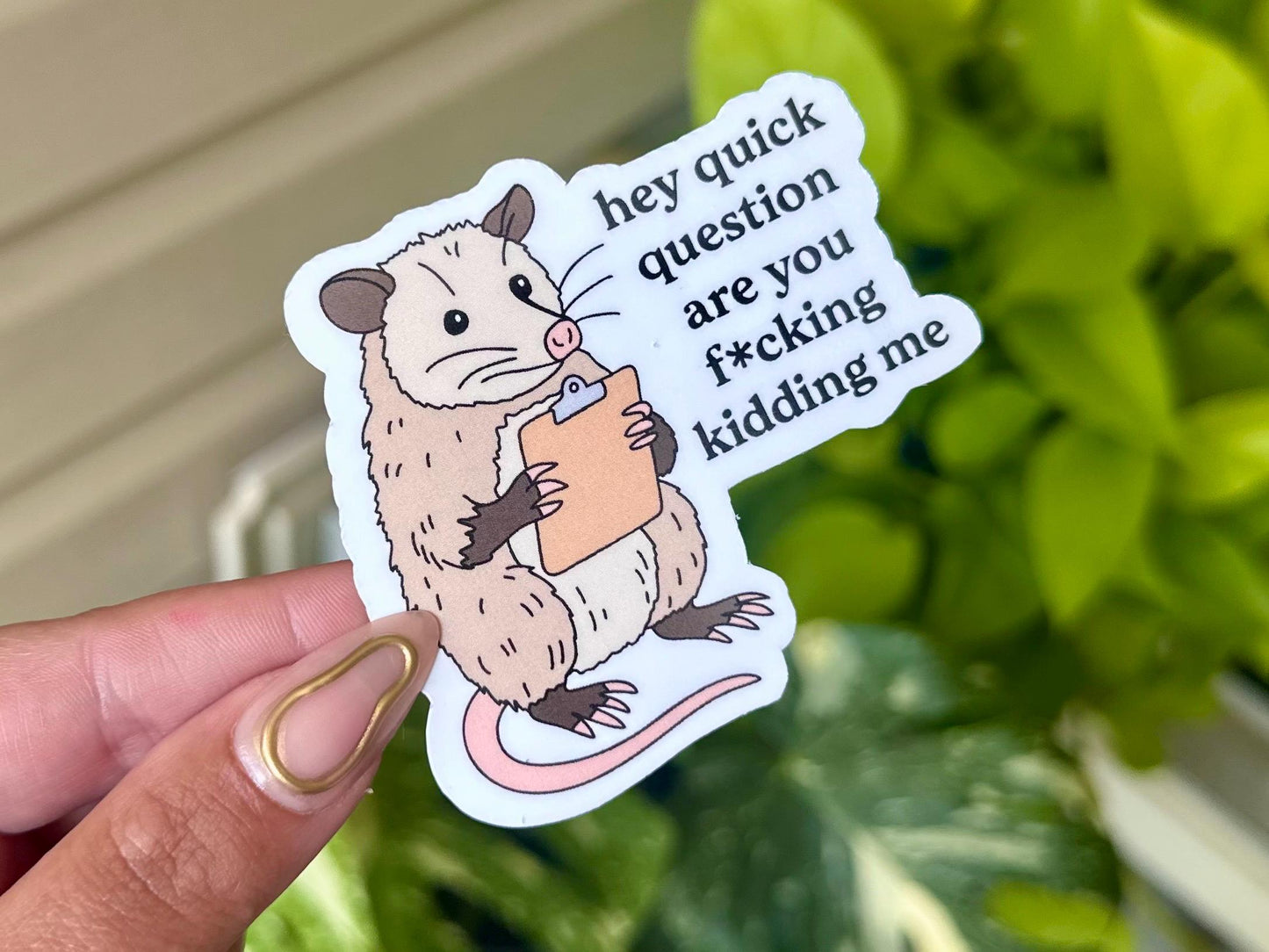 Hey Quick Question Are You Kidding Me Waterproof Sticker, Mental Health Stickers, Handdrawn Art, Bestfriend Gifts, Positivity, Anxiety