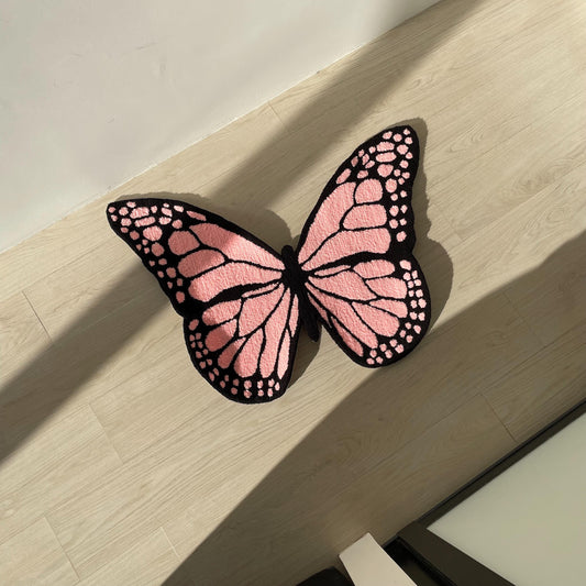 Handmade Tufted Butterfly Rug: Gift for Daughter, Girlfriend, Sister