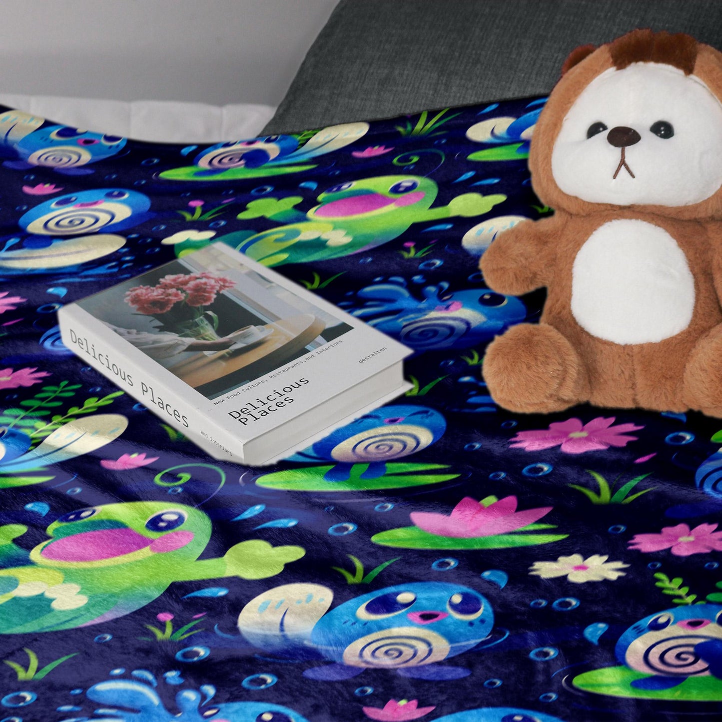 Poliwag Fleece Blanket Home Decor Throw Blanket Bedroom Decor Baby Blanket Cute Politoed Blanket Poliwag Blanket Gifts