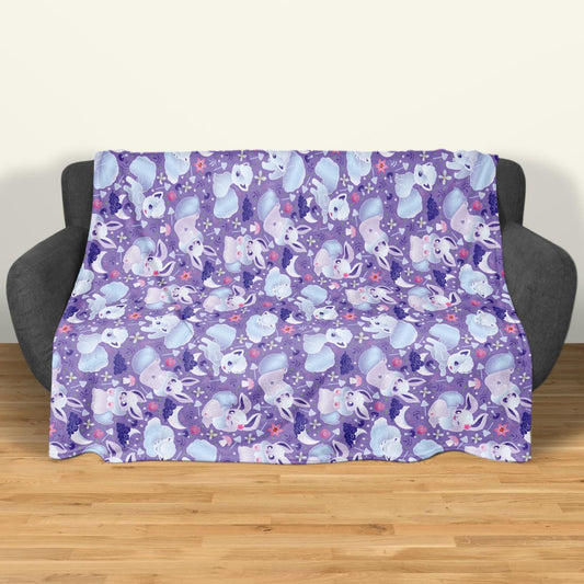 Eevee Fleece Blanket Home Decor Throw Blanket Bedroom Decor Baby Blanket Cute Vulpix Cotton Blanket Eevee Blanket Gifts