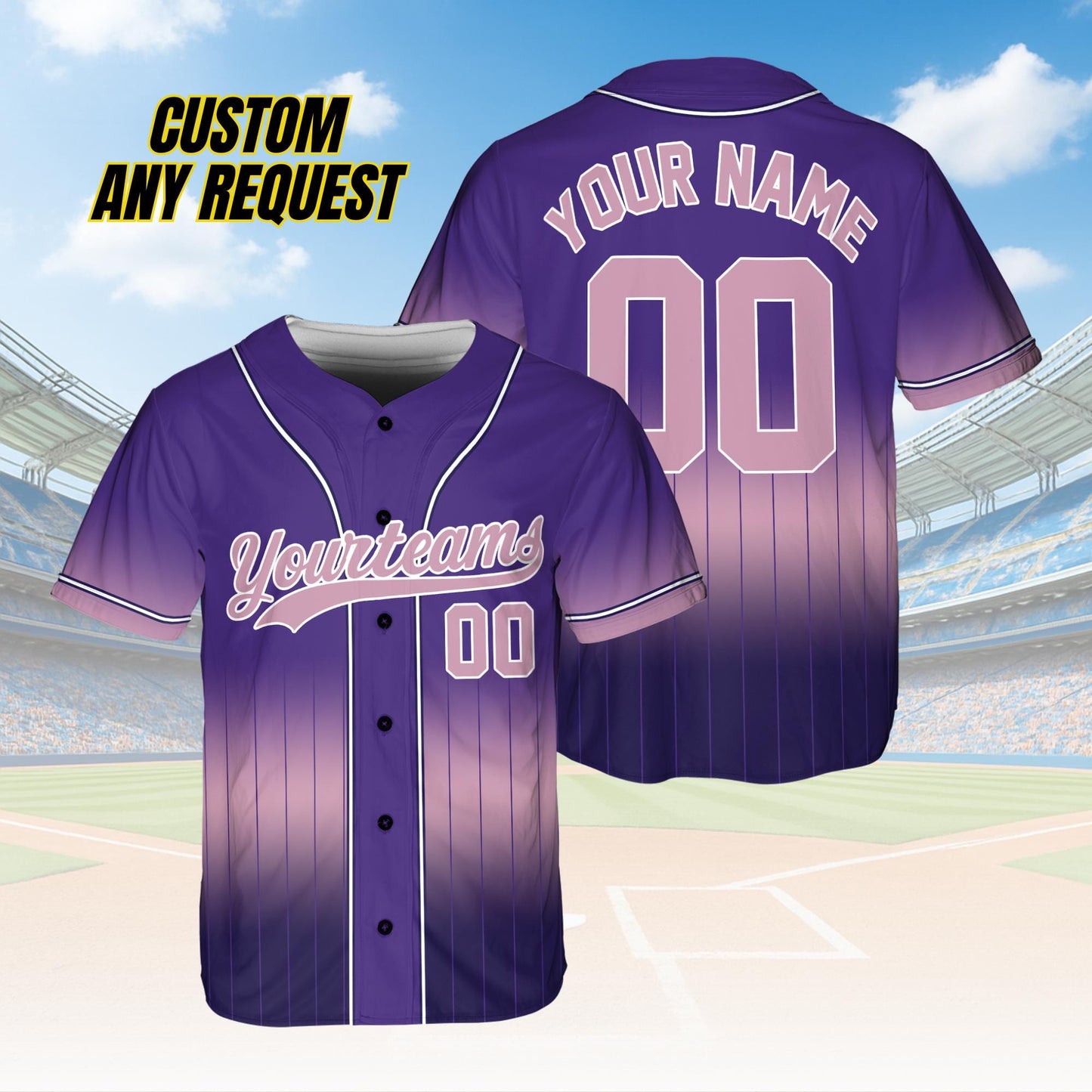 Personalized Name Team,Custom Stripe Line Color Baseball Jersey For Baseball Fans,Custom Number Baseball Team Couple Jersey B14