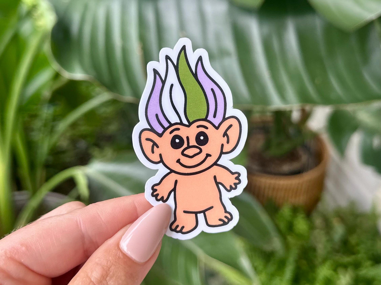 Genderqueer Troll Waterproof Sticker, Pride Stickers, LGBTQ+ Gifts, Pride Gifts, Queer Stickers, LGBTQ Stickers