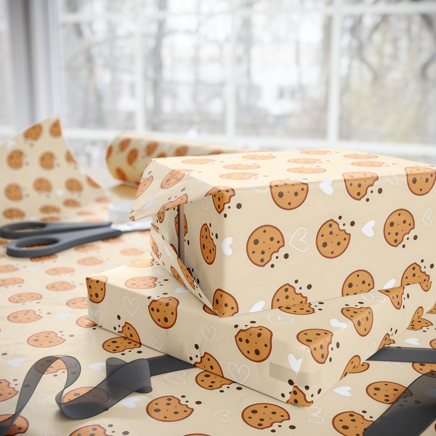 Cookie Theme Wrapping Paper: Glossy or Matte Finish