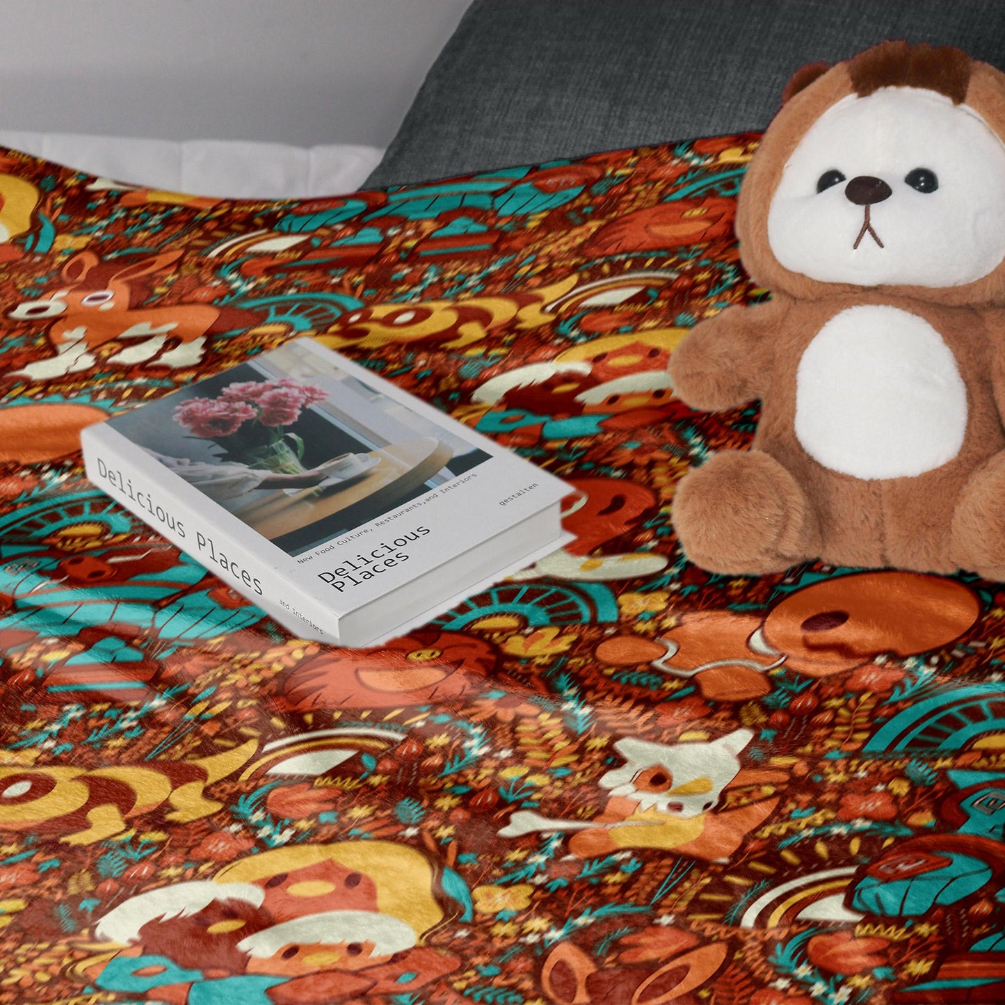 Cubone and Trapinch Blanket, Cute Throw Blanket, Cozy Bed Sofa Couch Decor Home Decor Cotton Blanket, Cubone Blanket Gifts