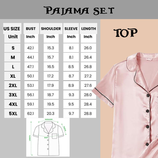 Ramen Satin Short Sleeves Pajama Set, Ramen Lover Women's Pajama Shorts Set