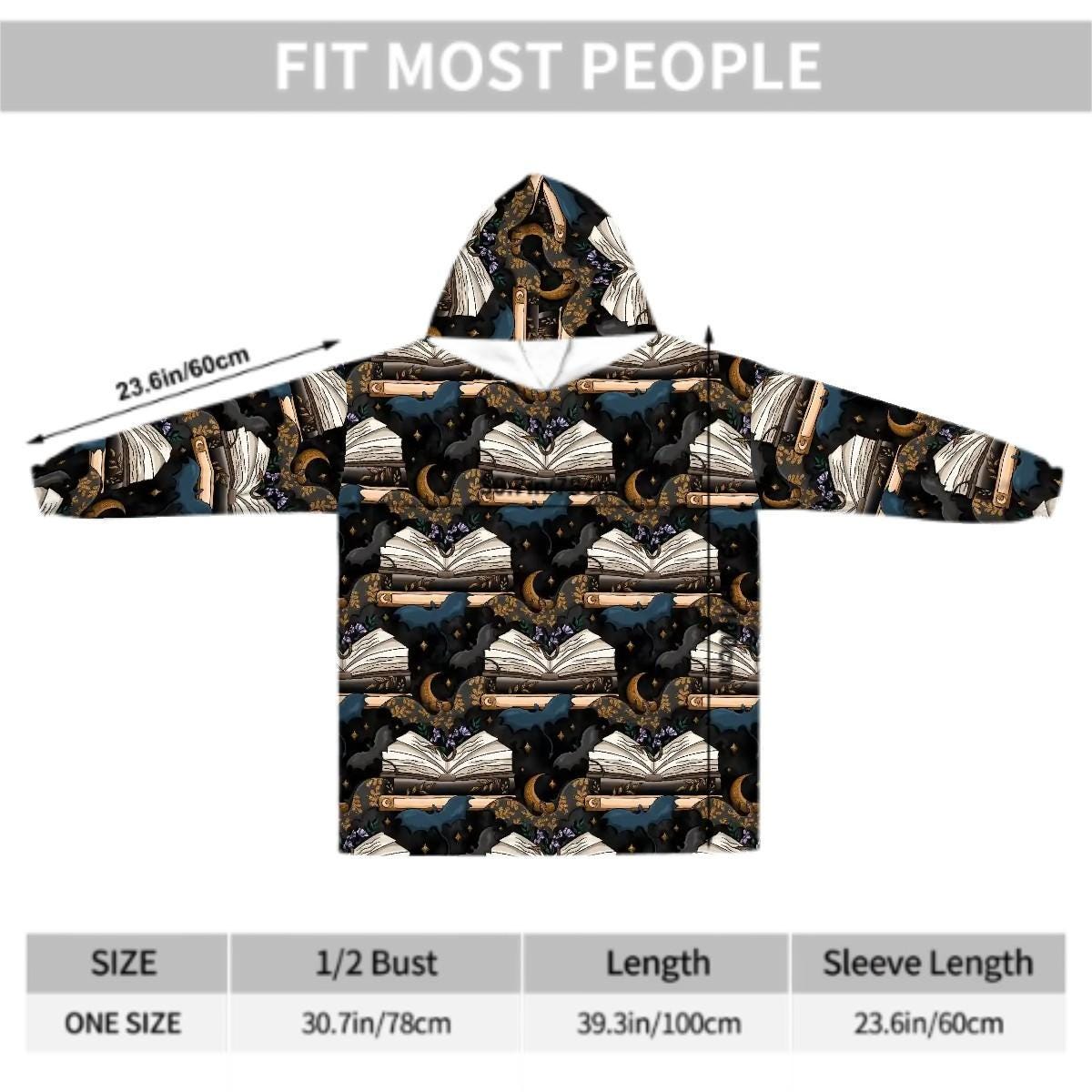 Book dragon at night Adult Blanket Hoodie please read description reader gift, comfy hoodie