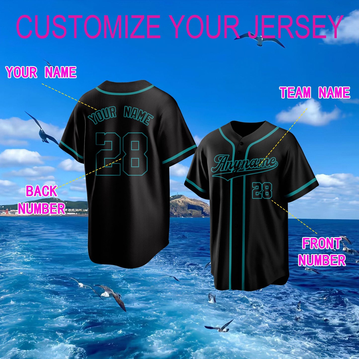 Custom Baseball Jerseys Personalized Stitched Printed Team Mesh Uniforms for Men, Women, Boys, and Girls Add Your Name, Number, or Logo
