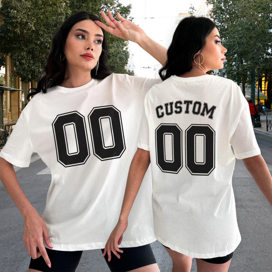 Custom Jersey Style Number and Name Unisex Tshirt