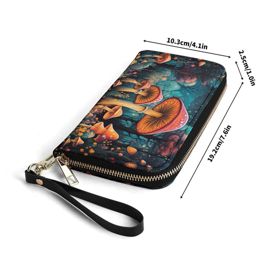 Enchanted Mushroom Grove Tote Handbag. Square Handbag, Waterproof PU Leather Tote, Top Handle Vegan Leather, Crossbody, Shoulder bag.