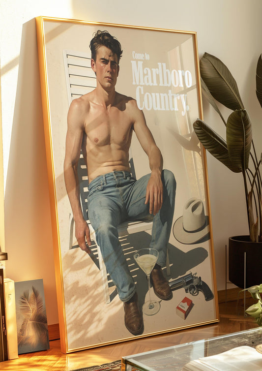 Vintage Cigarette Western Poster Print, Retro Marlboro Print, Tobacco Poster, vintage advertisment, cigarette poster marlboro, cigarette art