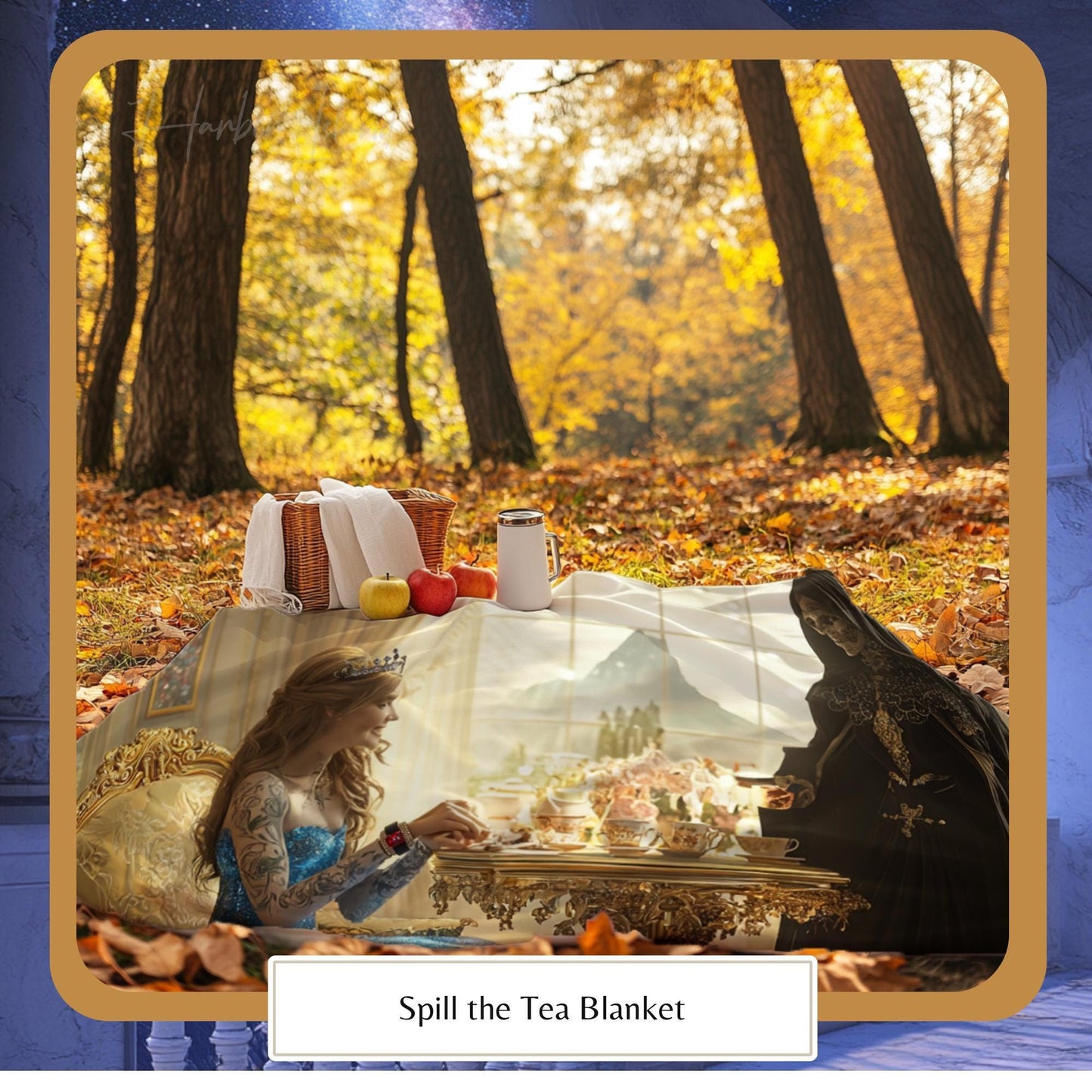 ACOTAR Blanket, Feyre and Suriel Tea Co, Book Blanket, High Lady of the Night Court, Bookish Reader Lover Gift HarborIslandDecor