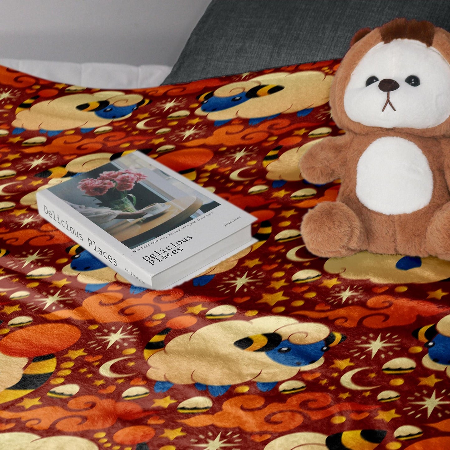 Mareep Fleece Blanket, Cute Electric Sheep Throw, Cozy Cotton Blanket, Funny Baby Blanket, Home Decor Mareep Blanket Gifts