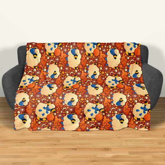 Mareep Fleece Blanket, Cute Electric Sheep Throw, Cozy Cotton Blanket, Funny Baby Blanket, Home Decor Mareep Blanket Gifts