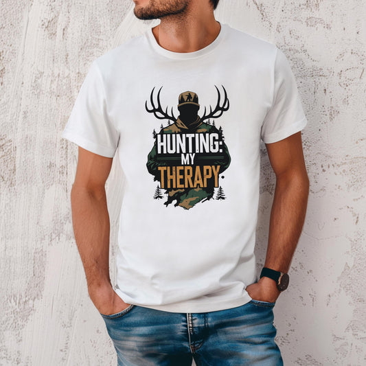 Hunting Therapy Shirt: Men's Outdoor Graphic Tee - Bella Canvas 3001