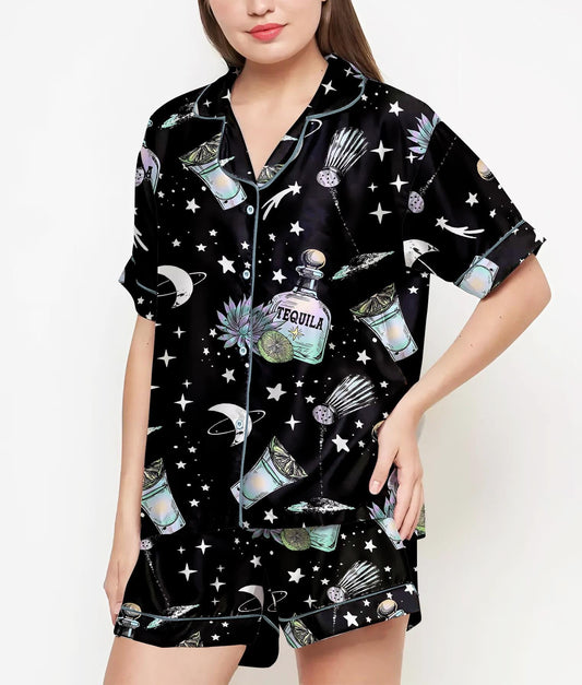 Witch Shirt, Witch Gift, Halloween Party Pajama Satin Set, Tequila Shirt, Spooky Season, Gift For Halloween, Witch Halloween Gift, Aesthetic
