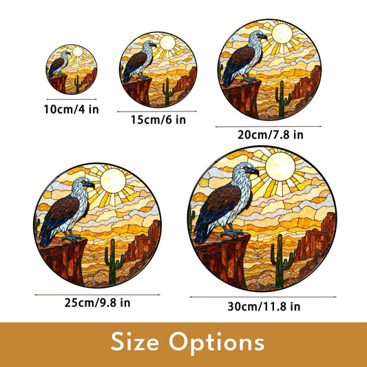Eagle desert canyon art suncatcher stained glass window decor gift for Independence Day or dad