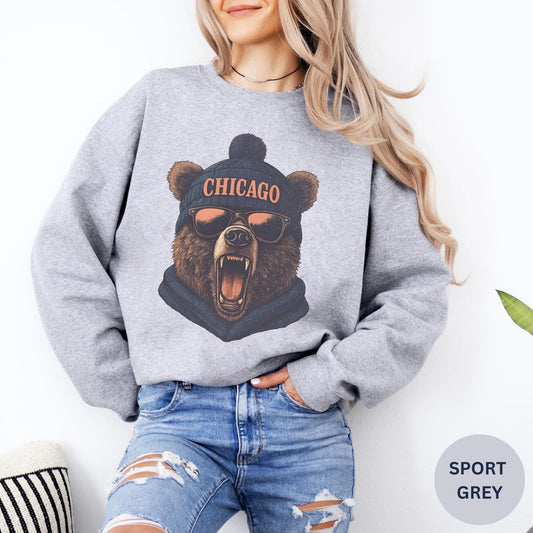 Vintage Chicago Football Sweatshirt, Trendy Chicago Football Fan Gifts, Chicago Football Game Day, Chicago Shirt