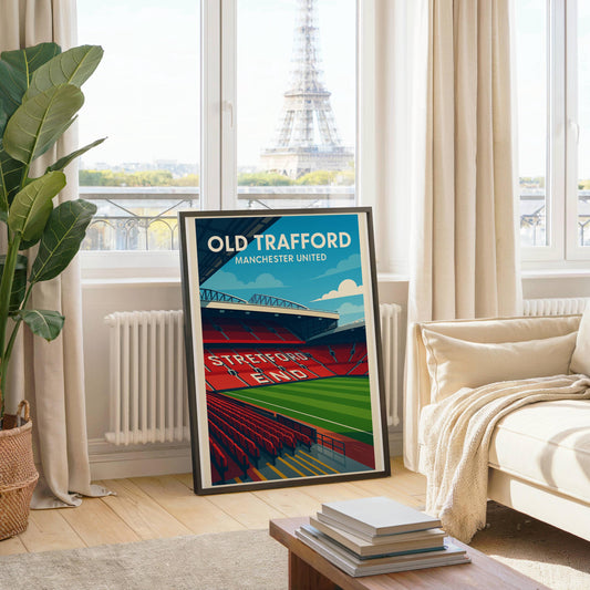 Manchester United Old Trafford Poster Wall Art, Football Premier League Print, Home Decor Gift for Wedding & Birthday, Man United Poster