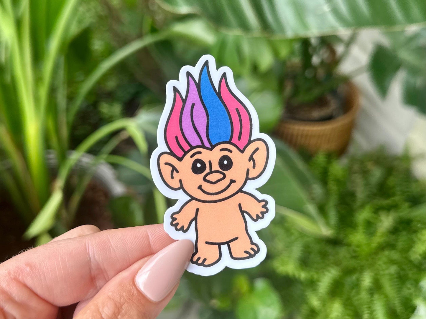 Bisexual Troll Waterproof Sticker, Pride Stickers, LGBTQ+ Gifts, Pride Gifts, Queer Stickers, LGBTQ Stickers