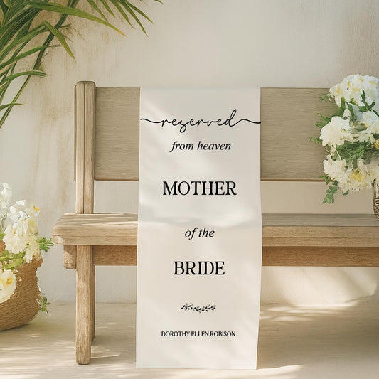 Personalized Memorial Wedding Sign - Chair Banner, In Loving Memory of Loved Ones, Wedding Aisle Tribute, Remembrance Decor, Memory Sign