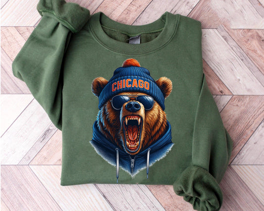 Chicago Football Spirit Animal Sweatshirt,Chicago Football Sweatshirt, Football Game Day, Chicago Shirt, Trendy Chicago Football Fan Gifts