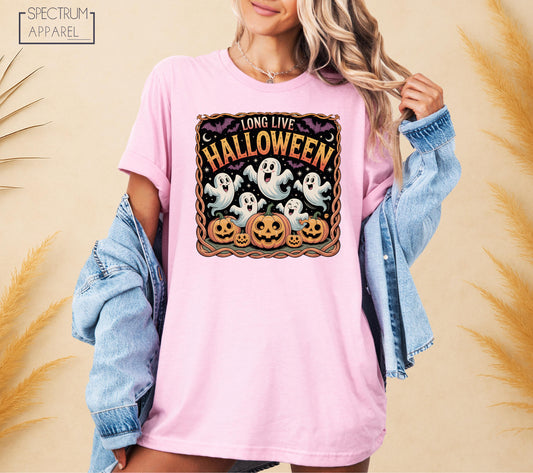 Long Live Halloween T-Shirt, Long Live Halloween Fall T-Shirt, Retro Halloween Ghost Shirt, Spooky Pumpkin Shirt, Pumpkin Patch Ghost Shirt