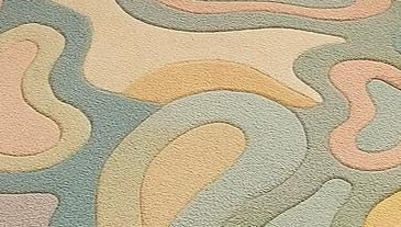 Hand-Tufted New Zealand Wool Rug: Pastel Flow Irregular Shape