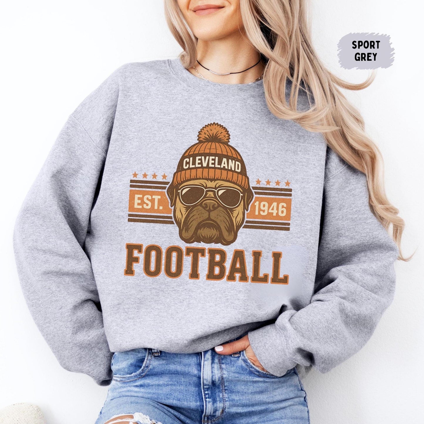 Cleveland Football Vintage Style Shirt, Trendy Sweatshirt Cleveland Football Fan Gift, Cleveland Game Day Shirt, Cleveland Sweatshirt