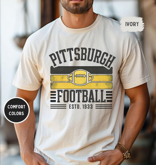 Pittsburgh Football 90s Style Shirt, Pittsburgh Sweatshirt, Graphic Tee Gift For Football Fan Sports, Game Day Shirt, Pittsburgh Fan