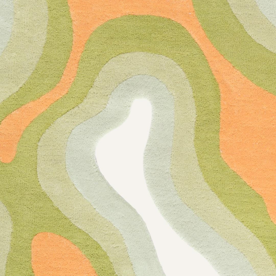 Hand-Tufted New Zealand Wool Valley Rug: Irregular Lichen Design