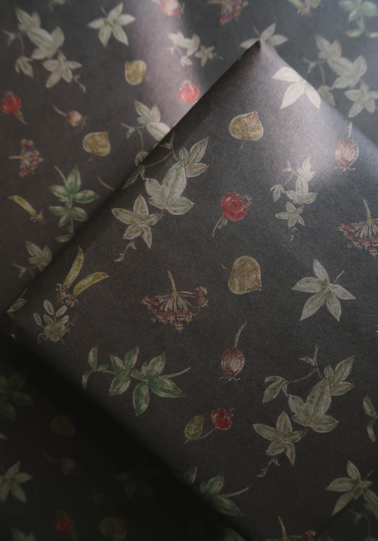 Botanical kraft Wrapping paper, Gift Wrap, Wrapping, Floral Gift Warp, Wrapping paper, gift paper, floral wrapping paper, recycled paper