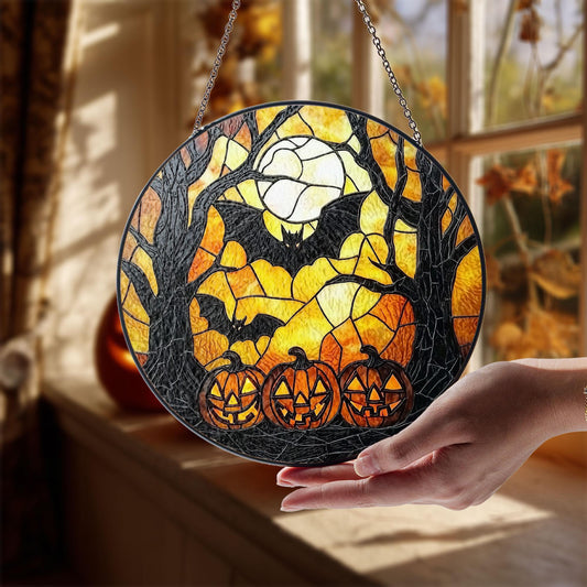 Witcher Castle Stained Glass Suncatcher for Halloween decor, Window Hanging Decor Art Gift Halloween Suncatcher Ornament, Spooky Season Gift