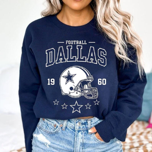 Vintage Dallas Football Sweatshirt, Dallas Shirt, Game Day Shirt, Trendy Dallas Football Fan Gift, Dallas Game Day Shirt