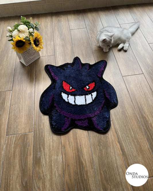 Tufted Gengar Rug | Custom Rug, Handmade Rug, Tufted Rug, Cheap Rug, Anime Rug, Bedroom Rug, Living Room Rug, Anime Decor, Birthday Gift
