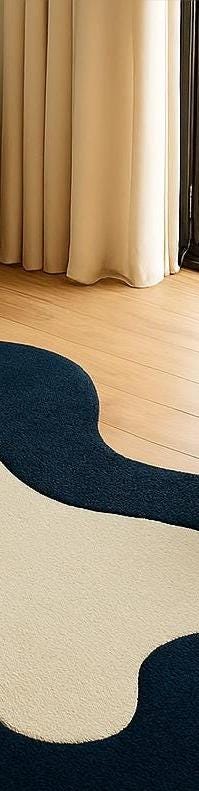 Hand-Tufted Abstract Wavy Rug: New Zealand Wool, Blue & White 8x10