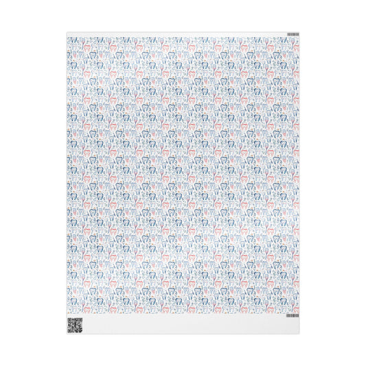 Elegant Dentist Wrapping Paper, Minimal Tooth Gift Wrap Fun Gift Wrap for Dental Office Dentist and Hygienists