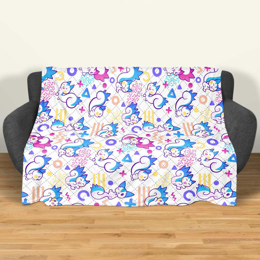 Pachirisu Fleece Blanket, Cute Squirrel Throw Blanket, Soft Cozy Cotton Baby Blanket, Colorful Bedding Decor, Pachirisu Blanket Gifts