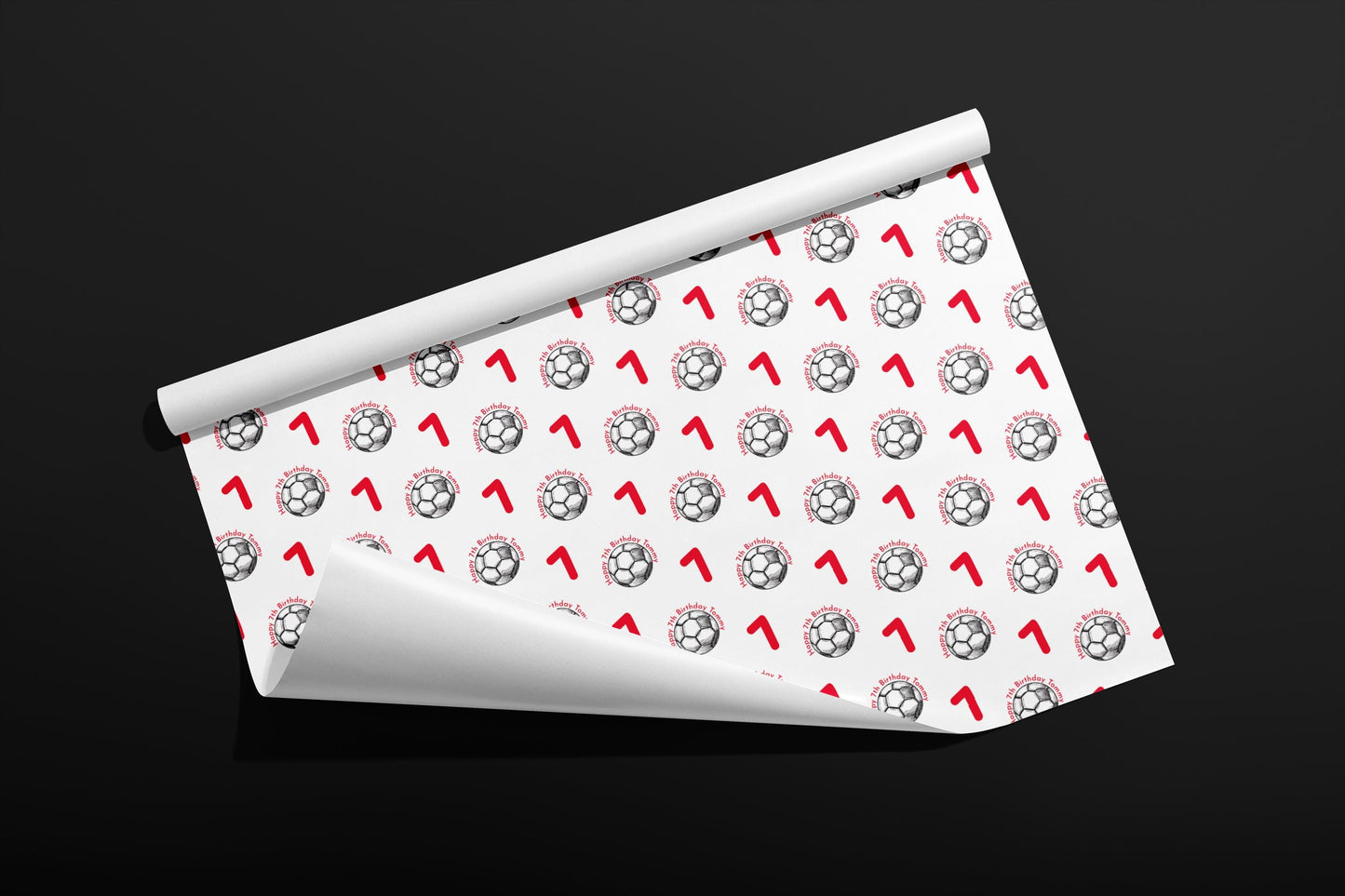 Personalised Football Gift Wrap, Birthday, Wrapping Paper, Recyclable, Sports, Customised, Party, Eco, Valentines, Anniversary, Your Age